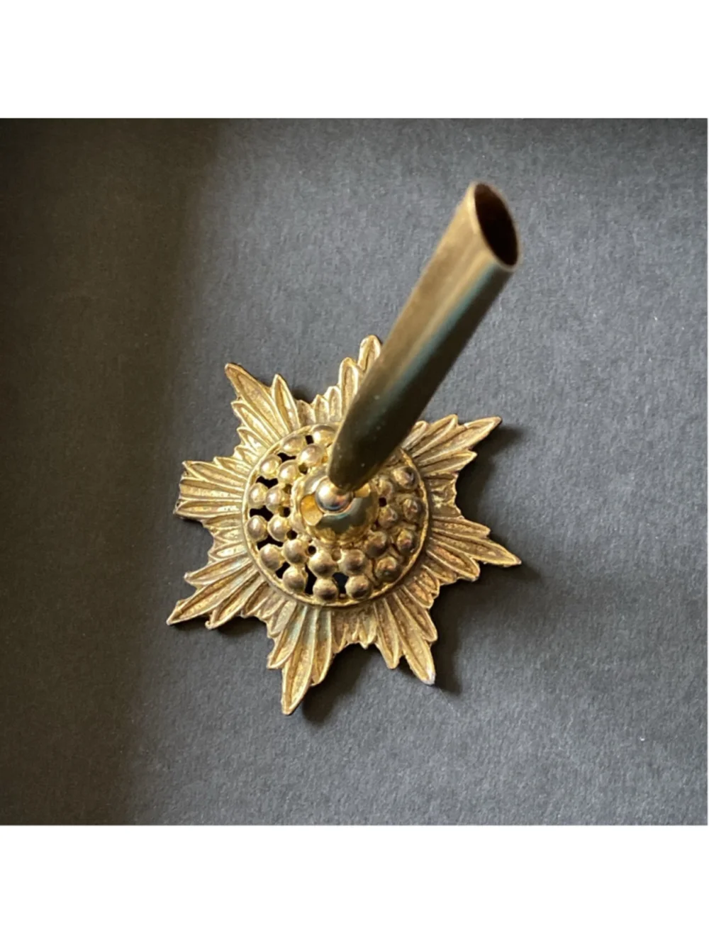 Vintage Brass Single Fountain Pen Holder